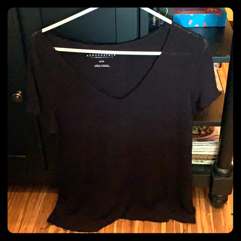 Black Aeropostale V Neck Tee Shirt